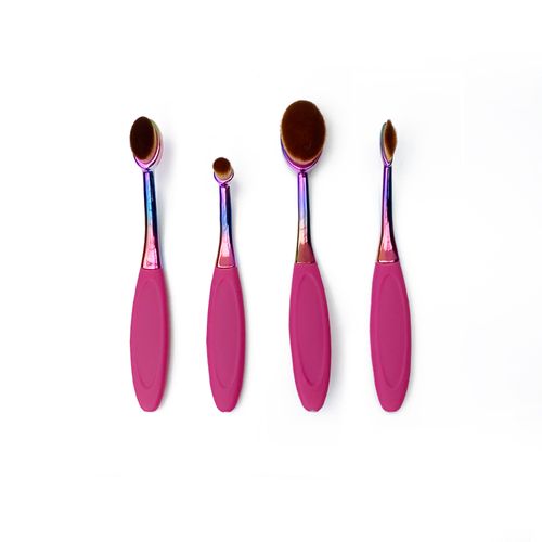 Set Brochas De Maquillaje Salon Expert Contorno Morado 4 Unidades