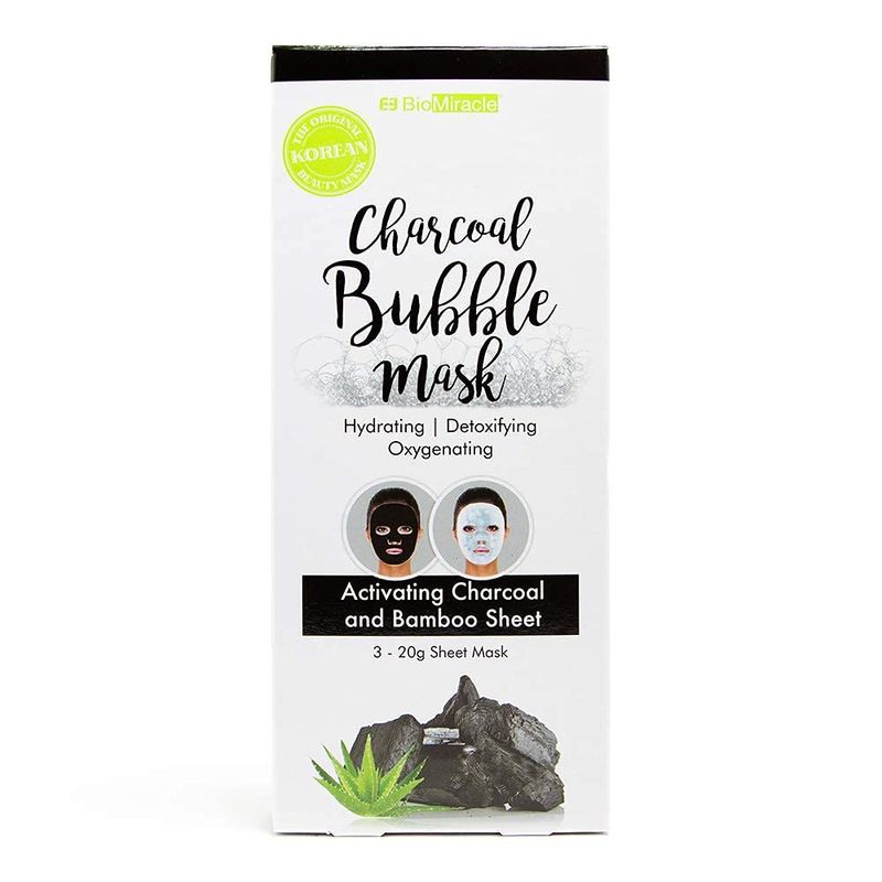 Mascarilla Facial Biomiracle Burbble Charcoal  carbon activo