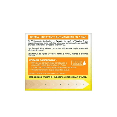 Crema Hidratante Garnier Anti Manchas Express Aclara FPS 30 Tono Uniforme 50ml