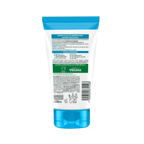 Limpiador Exfoliante Garnier Anti-Imperfecciones Express Aclara 150 ML