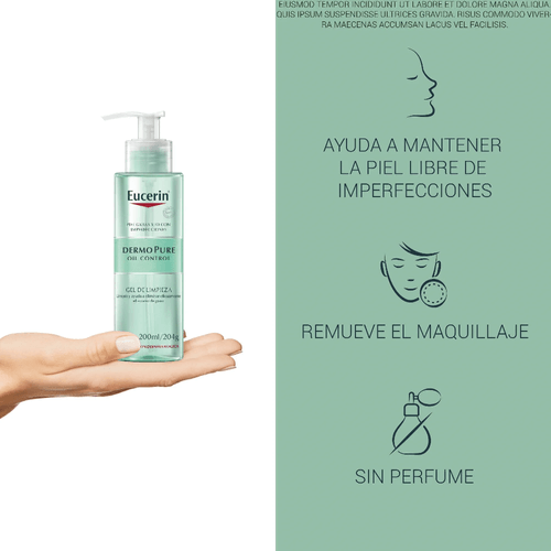 Gel Limpiador Facial Eucerin Dermopure 400ml