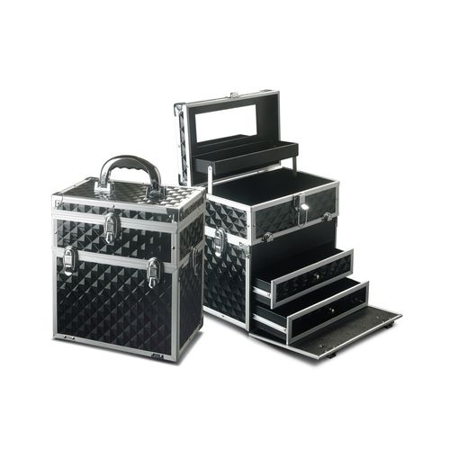 Caja De Herramientas de Maquillaje Salon Expert Negra Rombos