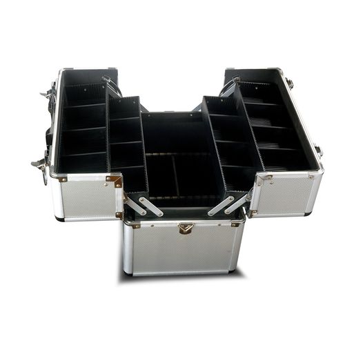 Caja De Maquillaje Profesional Salon Expert Plateado
