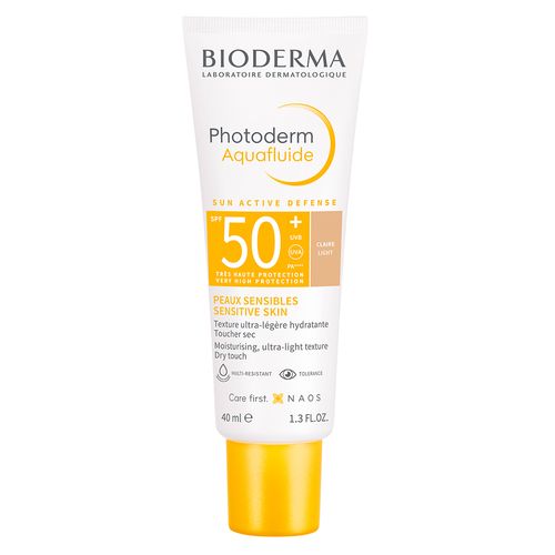 Protector Solar Bioderma Piel Sensible Photoderm Aquafluido Spf 50+ Tono Claro 40 Ml