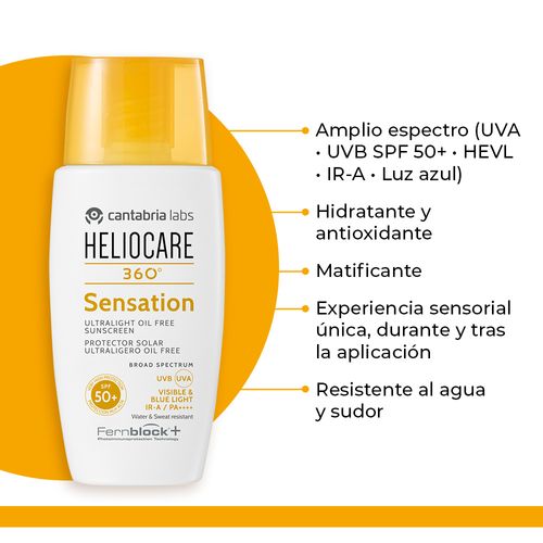 Protector Solar Heliocare 360º Sensation Ultraligero Oil-free Spf 50+
