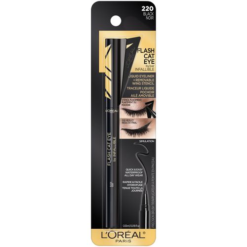 Delineador Liquido L'Oréal Paris Infallible Flash Cat Eye Waterproof Brush Tip Black