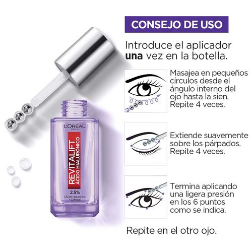 Sérum de ojos con Ácido Hialurónico L'Oréal Paris Revitalift 20ml