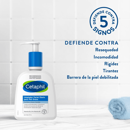 Limpiador Liquido Facial Diario Cetaphil Para Piel Grasa 473ml