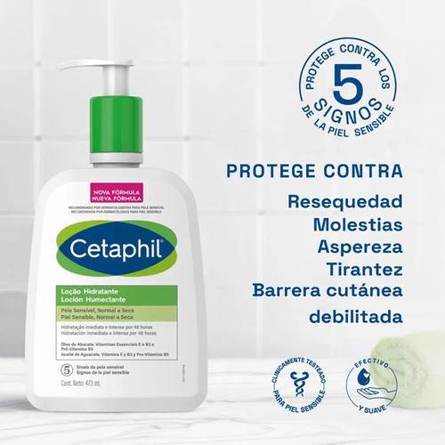 Loción Humectante Cetaphil Piel Sensible Secas a Normales 473ml