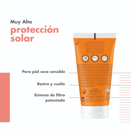 Protector Solar Crema Color Avène LN SPF 50+ 50 ML
