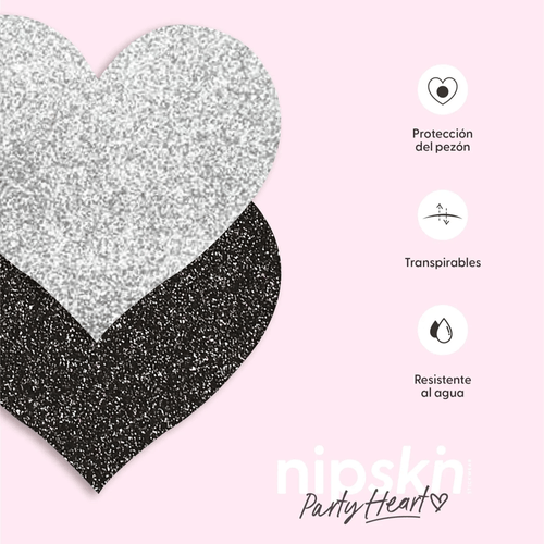 Sticker Cubre Pezones Corazon Nipskin® Party Heart 2 pares