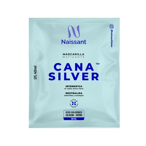 Mascarilla Naissant  Capilar Matizante Tono Cana Silver 40ml