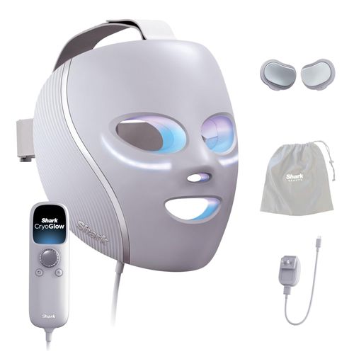 Máscara facial CryoGlow™ Shark™ con luz iQLED roja, azul e infrarroja y enfriamiento para el área debajo de los ojos FW312LAA