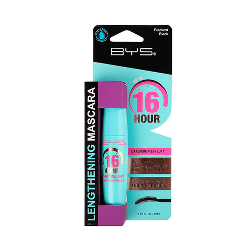Pestañina BYS 16 Hour Lengthening Tubing Mascara Waterproof Blackest Black 10ml