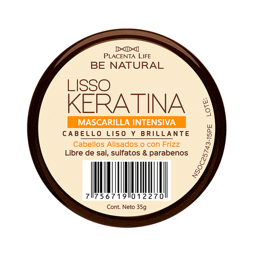 Mascarilla Be Natural Liso Keratina Mini 35g