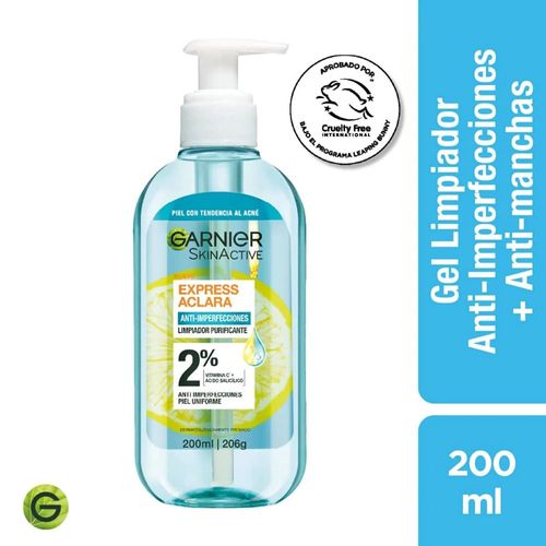 Gel Limpiador Garnier Anti-Imperfecciones Express Aclara 200 ML