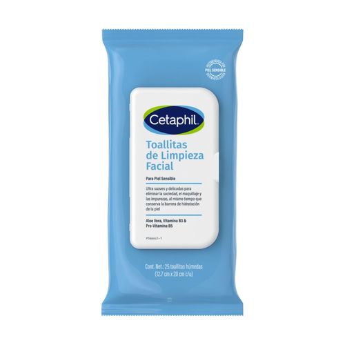 Toallitas de Limpieza Facial Cetaphil 25 unidades