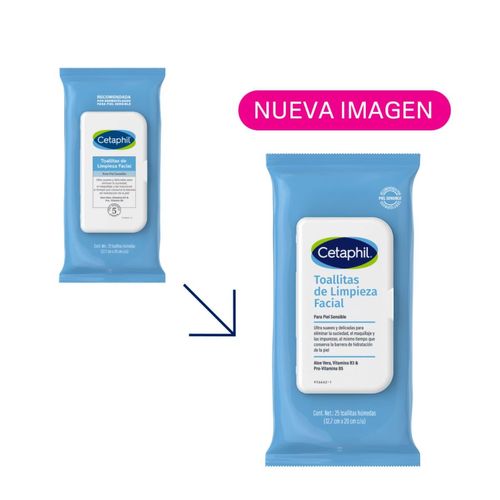 Toallitas de Limpieza Facial Cetaphil 25 unidades
