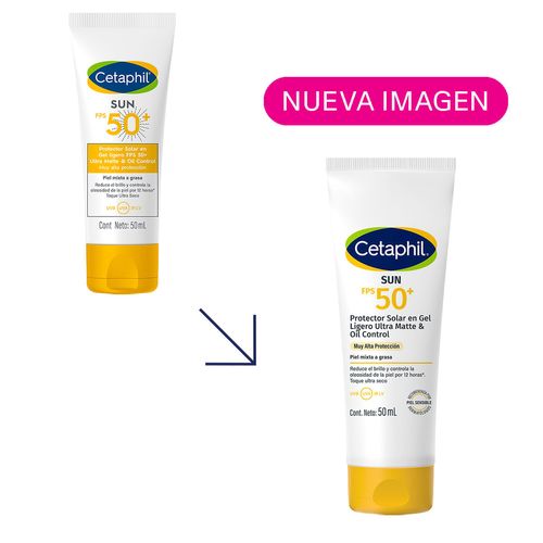 Protector Solar en Gel Ligero Cetaphil Sun Oil Control FPS 50+  50ml
